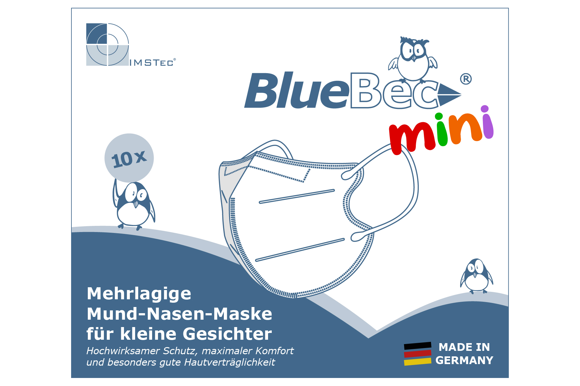 BlueBec® Mini-Maske BBM05 – Fußball, 10er Box. 
